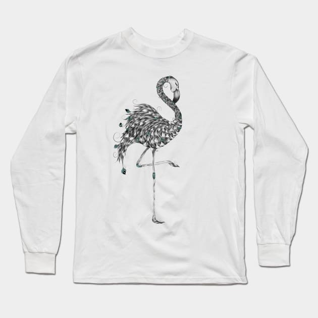 Poetic Flamingo Long Sleeve T-Shirt by LouJah69